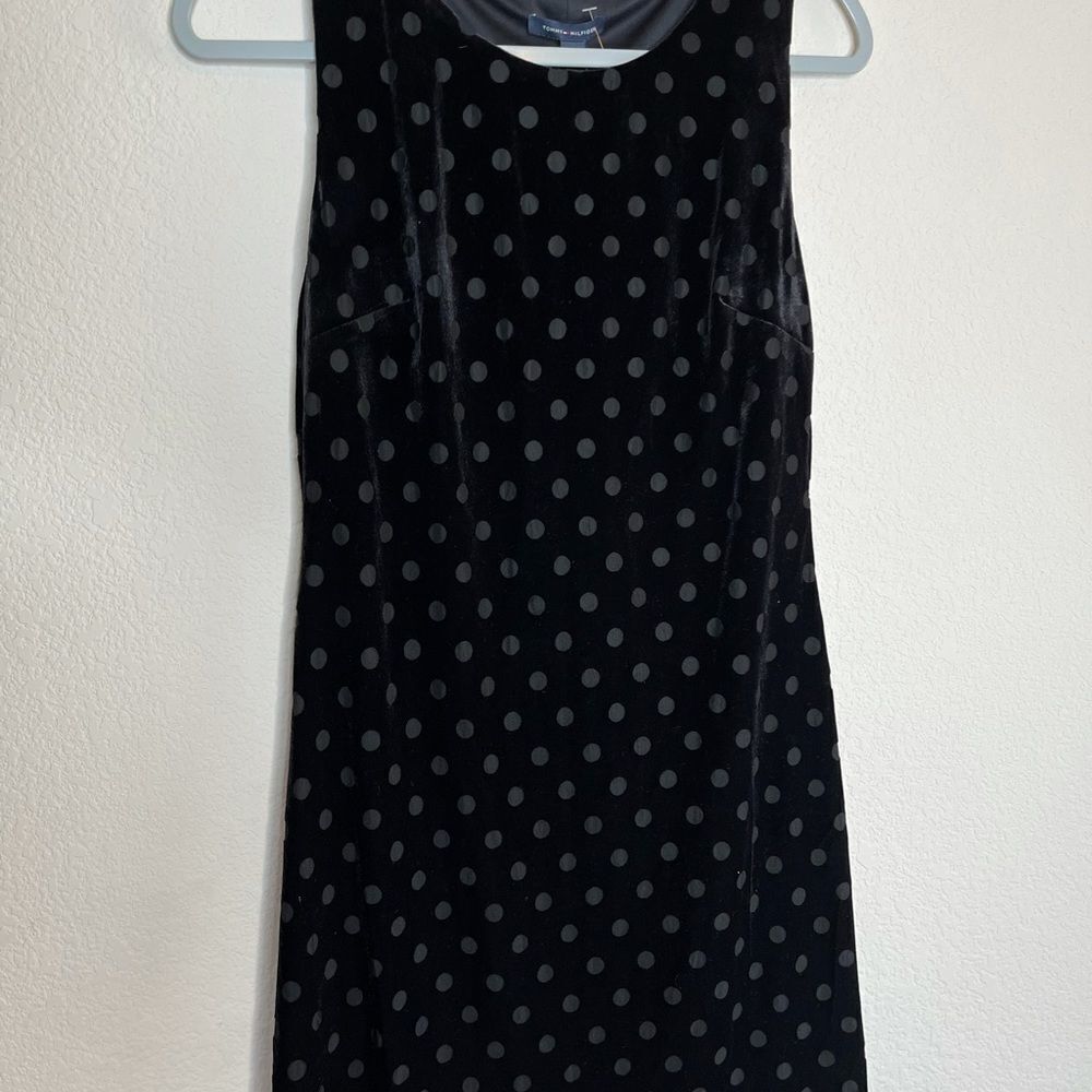 NWT Tommy Hilfiger velvet polka dot shift dress size‎ 8 - Picture 3 of 9